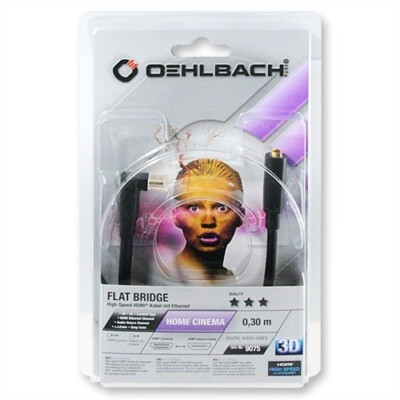 Oehlbach High-Speed-HDMI-Kabel mit Ethernet FLAT BRIDGE 0,30 m