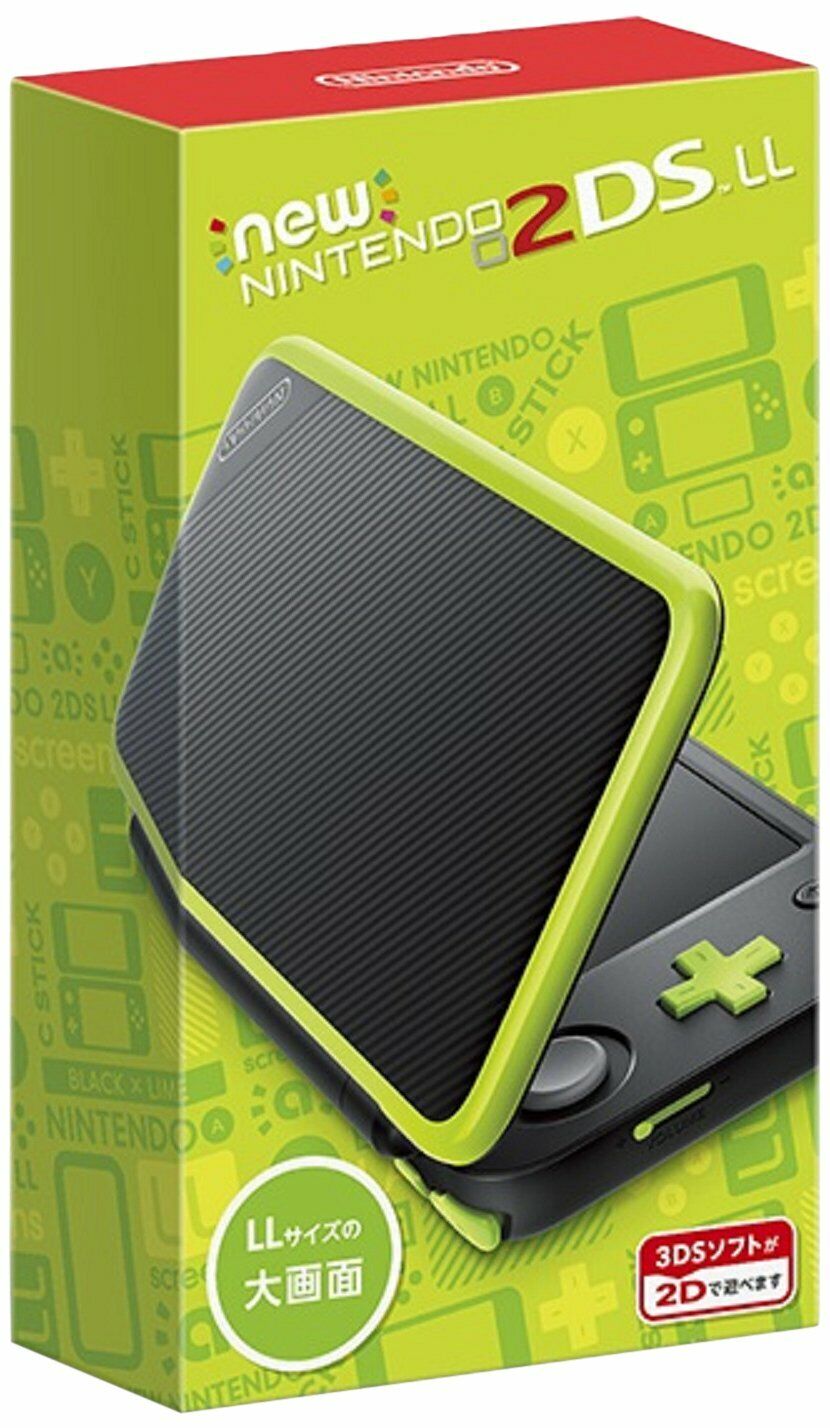 NEW Nintendo 2DS (XL) LL Black × Lime Game Console From Japan