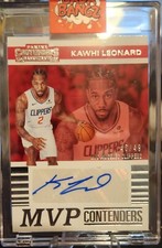 2019-2020 PANINI CONTENDERS MVP AUTO KAWHI LEONARD #46/49