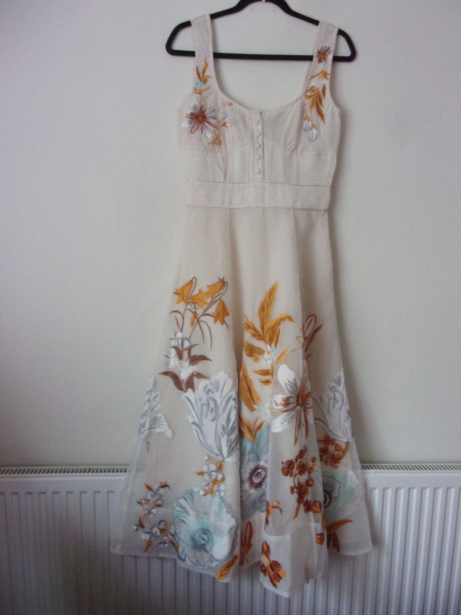 sachin and babi light blue dress Botanical Embroidered Chiffon Dress – Vintage Fairytale