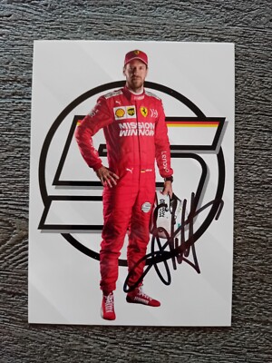 Sebastian Vettel Original Autogrammkarte Ferrari F1 / RAR / HAND SIGNED