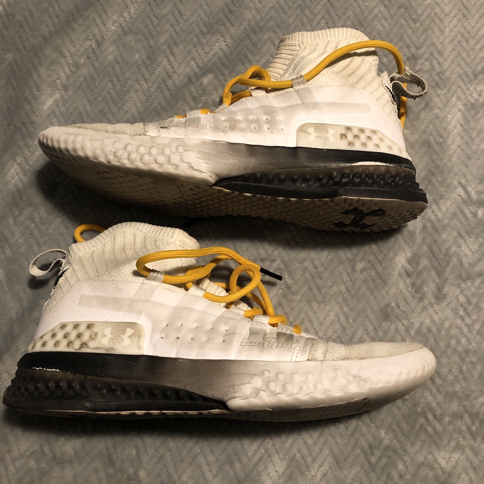 Under Armour Project Rock 1 Shoes White/black/Yellow Size 9