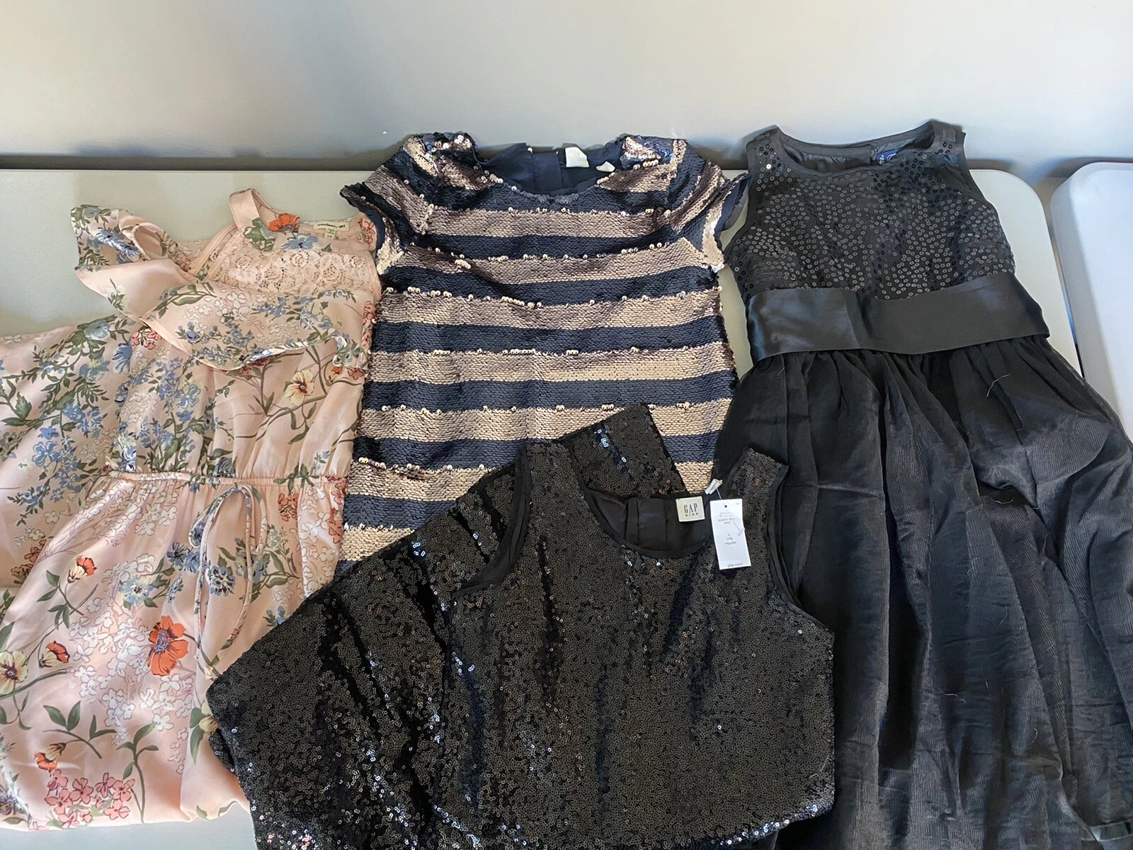 Girls Size Large 4 Piece Clothing Lot Dresses Gap Flippy Sequin Chaps
Opens in a new window or tab