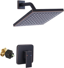 Oil Rubbed Bronze Shower Faucet Set with 8" Rainfall Head and Valve