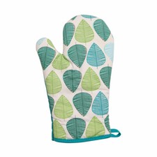Green Leaf Oven Gloves Mitts Dinner Table Mats Coasters Kitchen Accessories Set