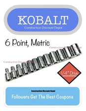 Kobalt 14 Drive Metric Shallow Chrome 6 Point Socket Set Includes 5.5mm