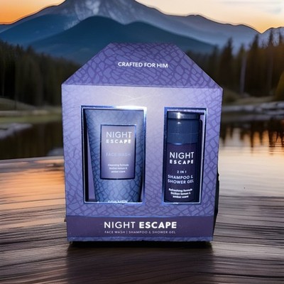 Night Escape: Crafted for Him Set -Face Wash 120ml- Shampoo & shower Gel 150ml