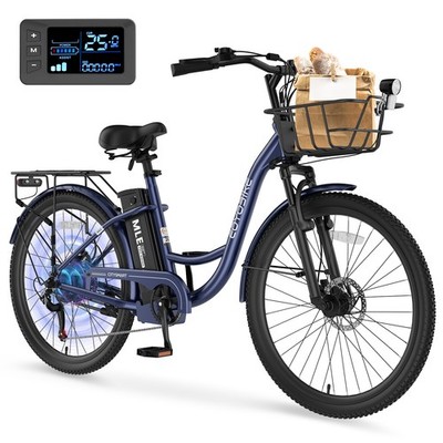 SLSY Electric Bike for Adult Women 24 26Inch Step Through City Cruiser Ebikes