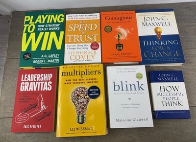 Leadership Business Strategy Books Lot 8 Covey Maxwell Gladwell Pfeiffer Berger