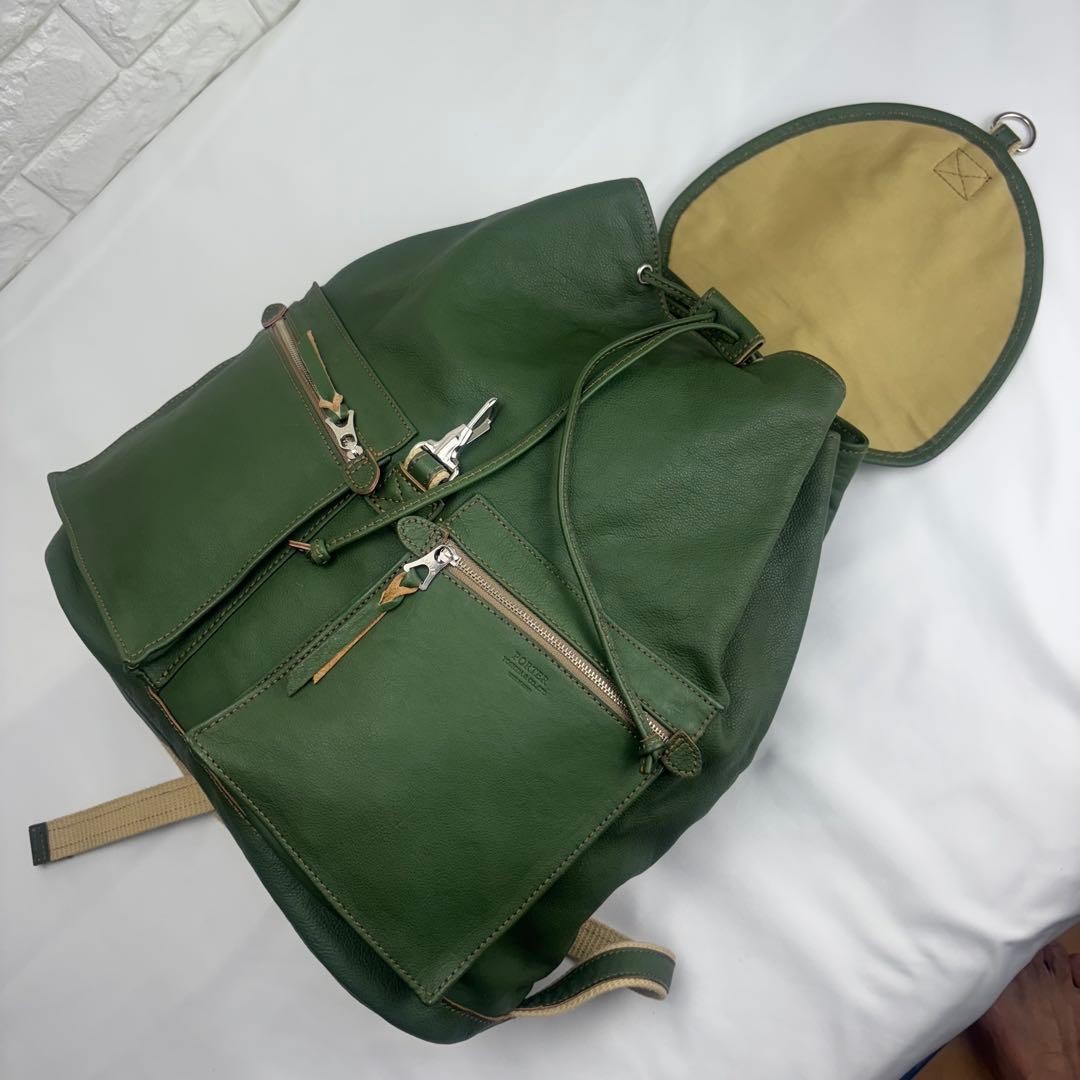Porter Structure Leather Backpack Green Genuine L… - image 12