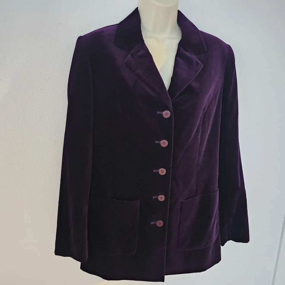 Blazer De Colección Preston & York Terciopelo Púrpura Talla 8 (M) Whimsigoth Moody Años 90 Foto 2 de 4