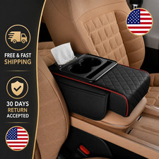 Car Center Console Armrest Cushion Pad With 2 Cup Holders Heightening