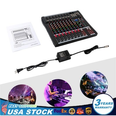 8 Channel Professional Music Stereo Mixer Studio Recording USB Mixing Console