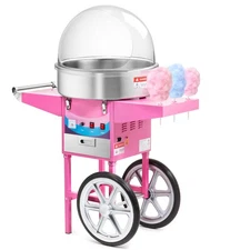 Cotton Candy Machine w Cart & Dome Shield, Commercial Electric Candy Floss Maker