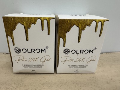 Olrom Pure 24K Gold Under Eye Patches 30 pair Lot Of 2 Boxes