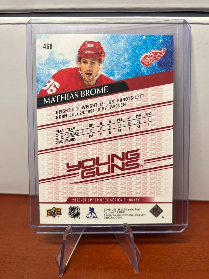 2020-21 Upper Deck Series 2 UD Exclusives Mathias Brome Young Guns #468 RC /100 - Image 2 of 2