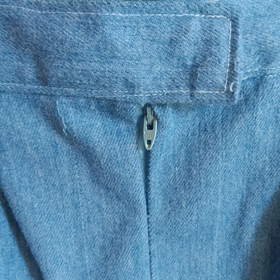 Pantalones Cortos Para Mujer 25W Vintage Hechos a Mano Cintura Alta Azul Suave Denim 1OF1 Años 70 Foto 3 de 4