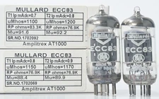 MULLARD ECC83  Made in Gt.Britain  Amplitrex Tested Qty 2 Pcs #1702069-92