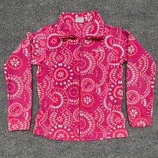 Columbia Fleece Jacket Kids Youth L Pink Excellent Full Zip Mandala Pattern