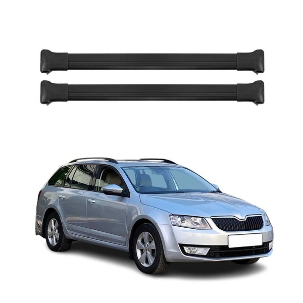 DachträGer GrundtäGer FüR Skoda Octavia Mk3 Kombi 2013-2019 75Kg Alu Schwarz 2X-image