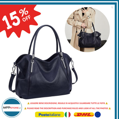 HESHE Damen Umhängetasche und Handtasche Hobo elegant und geräumig, dunkelblau