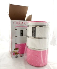 Cookinex 3 Layer Lunch Box Thermal Stainless Steel Food Lunch Container New