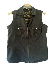 Pre-owned Harley Davidson Womens  Embroidered Motorcycle Full Zip Biker vest XL