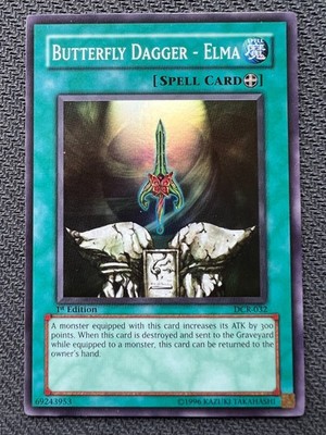 Yugioh Butterfly Dagger - Elma 1st Edition Super Rare DCR-032 NM