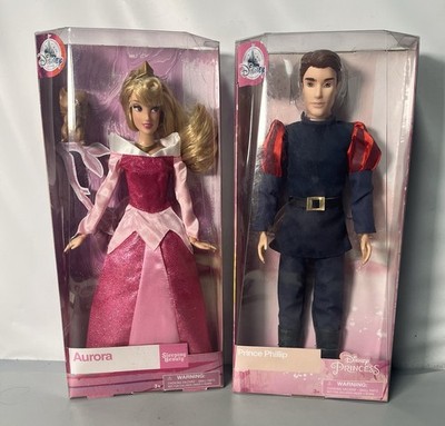 Disney Store Sleeping Beauty Aurora and Prince Phillips Doll Set 2015 NEW