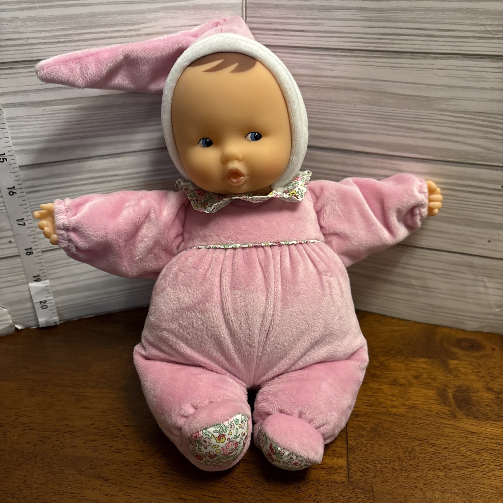 Corolle Baby Plush Baby Doll Soft Body Vinyl Face Pink Velou