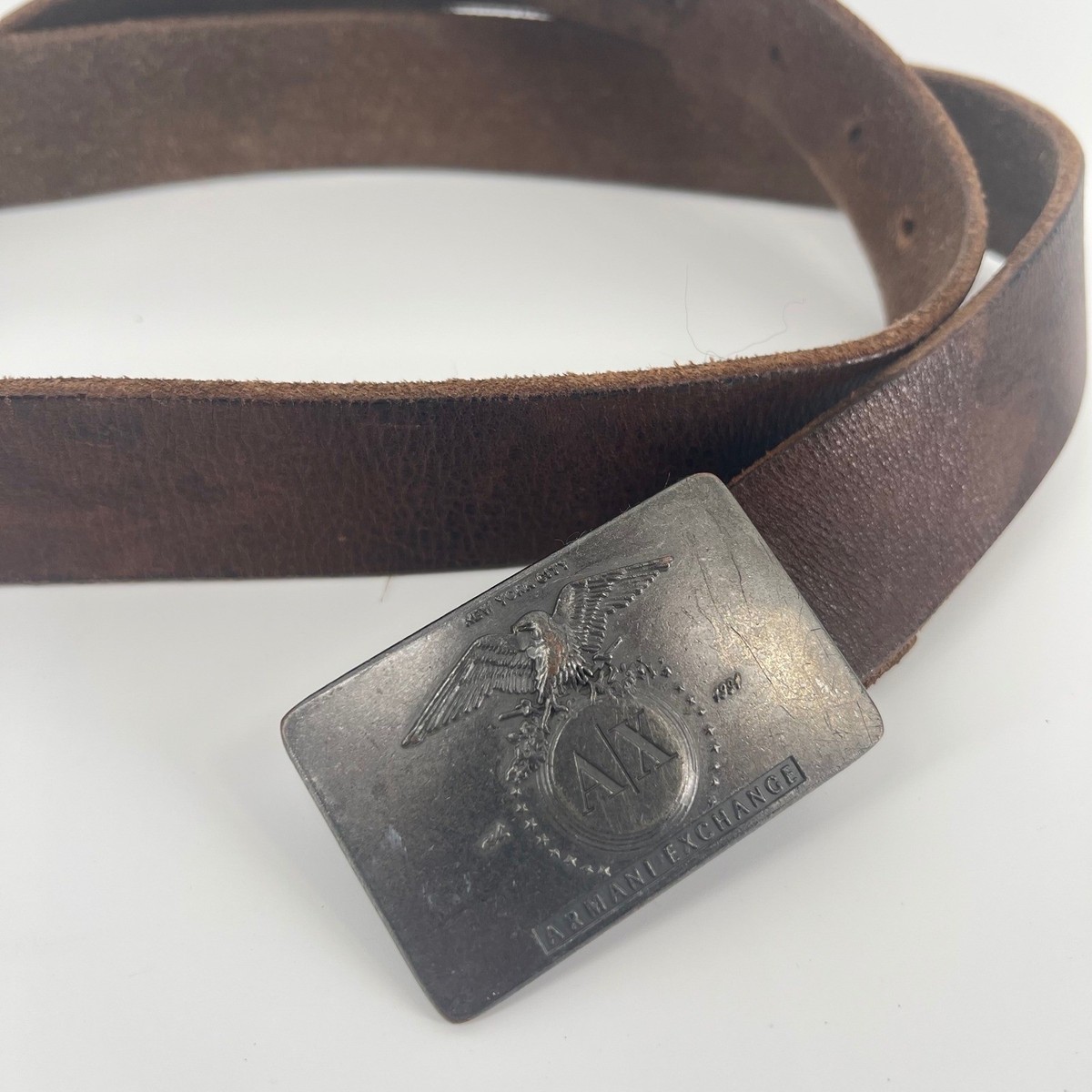 A|X Armani Exchange Brown Leather Belt — Vintage 90s/Y2K 