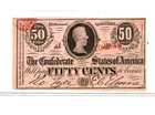 50 CENT "CONFEDERATE" 1800'S (RED SERIALS) 50 CENT "CONFEDERATE" NICE!!!!!!