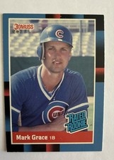 1988 Donruss - Rated Rookie Mark Grace #40 Last Line Begins with (159) (RC)