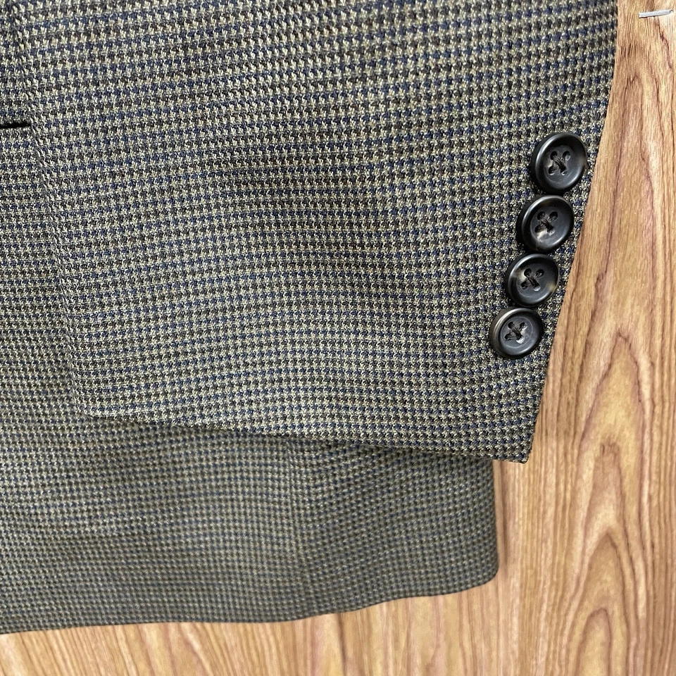 Pronto Uomo Sport Coat Mens 42R Green Multicolor 100% Wool Two Buttons - Image 3 of 4