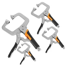  4 Pack 6" 9" 11" 14" Face Clamp C-Clamp Locking Pliers, 6" 9" 11" 14" 4 PACK
