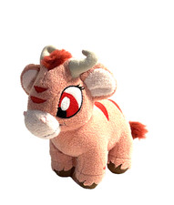 2002 Neopets Pink Kau Bull Cow Stuffed Plush