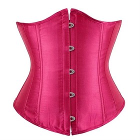 Gothic Underbust Corset Waist Cincher Bustier Top Satin Lace Up Lingerie Plus