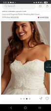 David's Bridal Lace and Organza Wedding Ball Gown Size 22