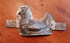 Antique Tin Chicken on a Basket French ice Cream/Cake Mold
