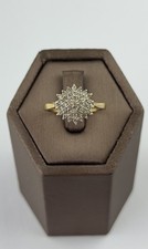 Diamond 9k Gold Ring , Vintage And Hallmarked , Yellow Gold