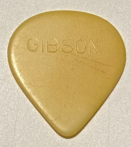 Vintage Guitar Pick-1930’s Gibson-Impressed Logo-368 1/2 White Celluloid-Heavy