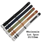 WHOLESALE Lot 5pcs Nylon & Leather One Piece Watch Strap Band 20/22mm (CH0P8043)