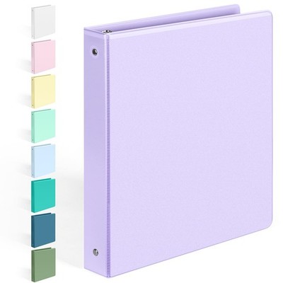 BinderX 1'' Lavender 3 Ring Binder, Round Rings, 175 Sheet Capacity, Durable