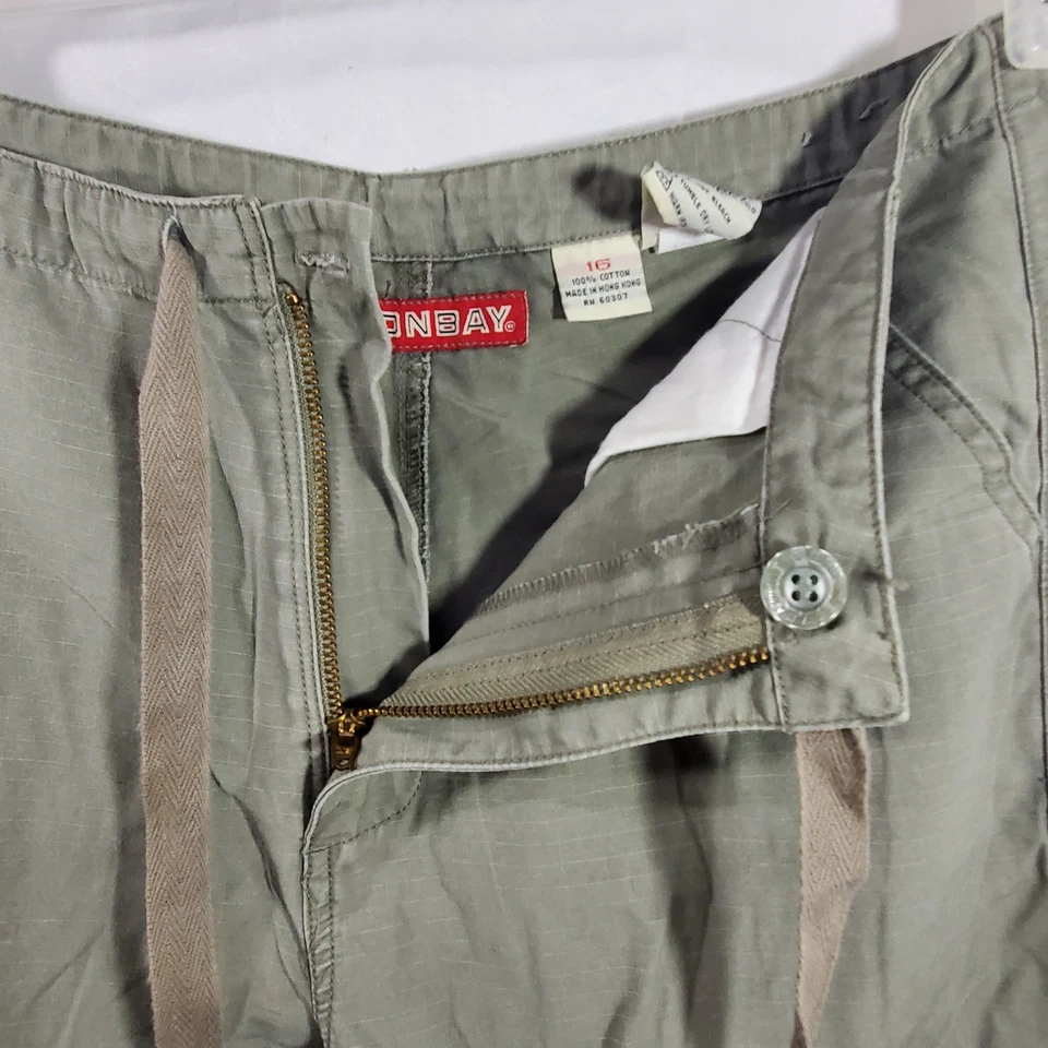 Unionbay Women's Olive Green Cargo Pants Drawstring Waist Size 16 - Image 4 of 4