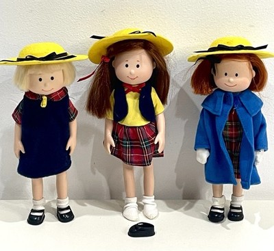 3 Vtg Madeline Dolls Eden Toys Chloe Nicole Original Outfits 8  Childhood