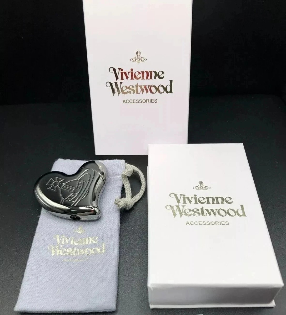 Vivienne Westwood Orb Heart Lighter Gunmetal Gas Lighters New With