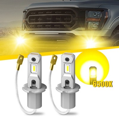 2* AUXITO H3 Light LED Golden Yellow Running Daytime Fog Driving Lamps DRL 3000K