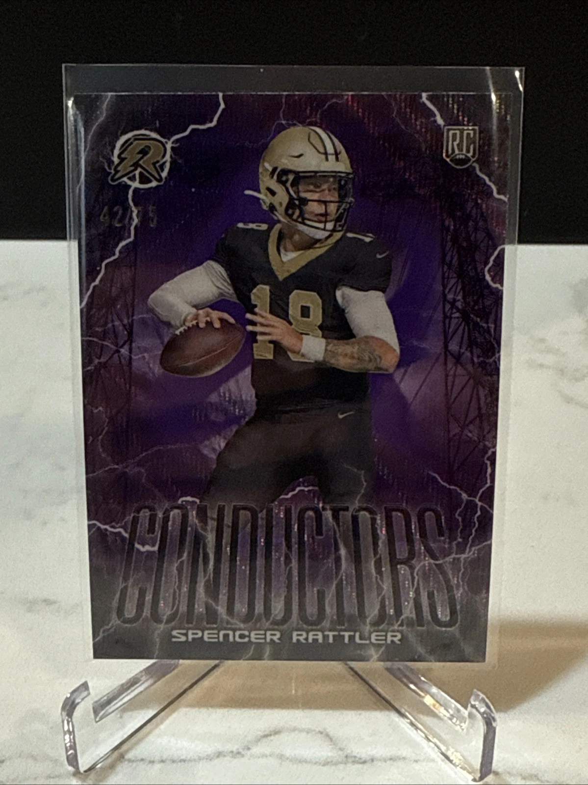 Spencer Rattler Topps Resurgence Conductors #C9 Purple Surge