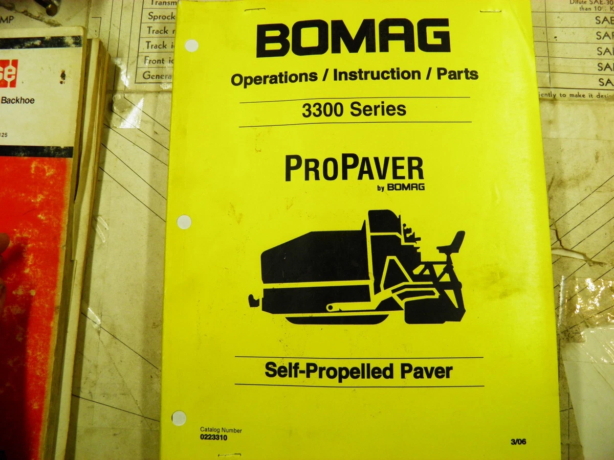 BOMAG Heavy Equipment Manuals for Compactor & Asphalt Roller for