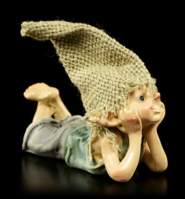 Pixie Kobold Figur träumt - Troll Zwerg Gnom